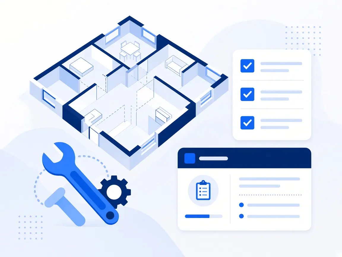 Illustration of facility contracts, schedules and work orders on assets.