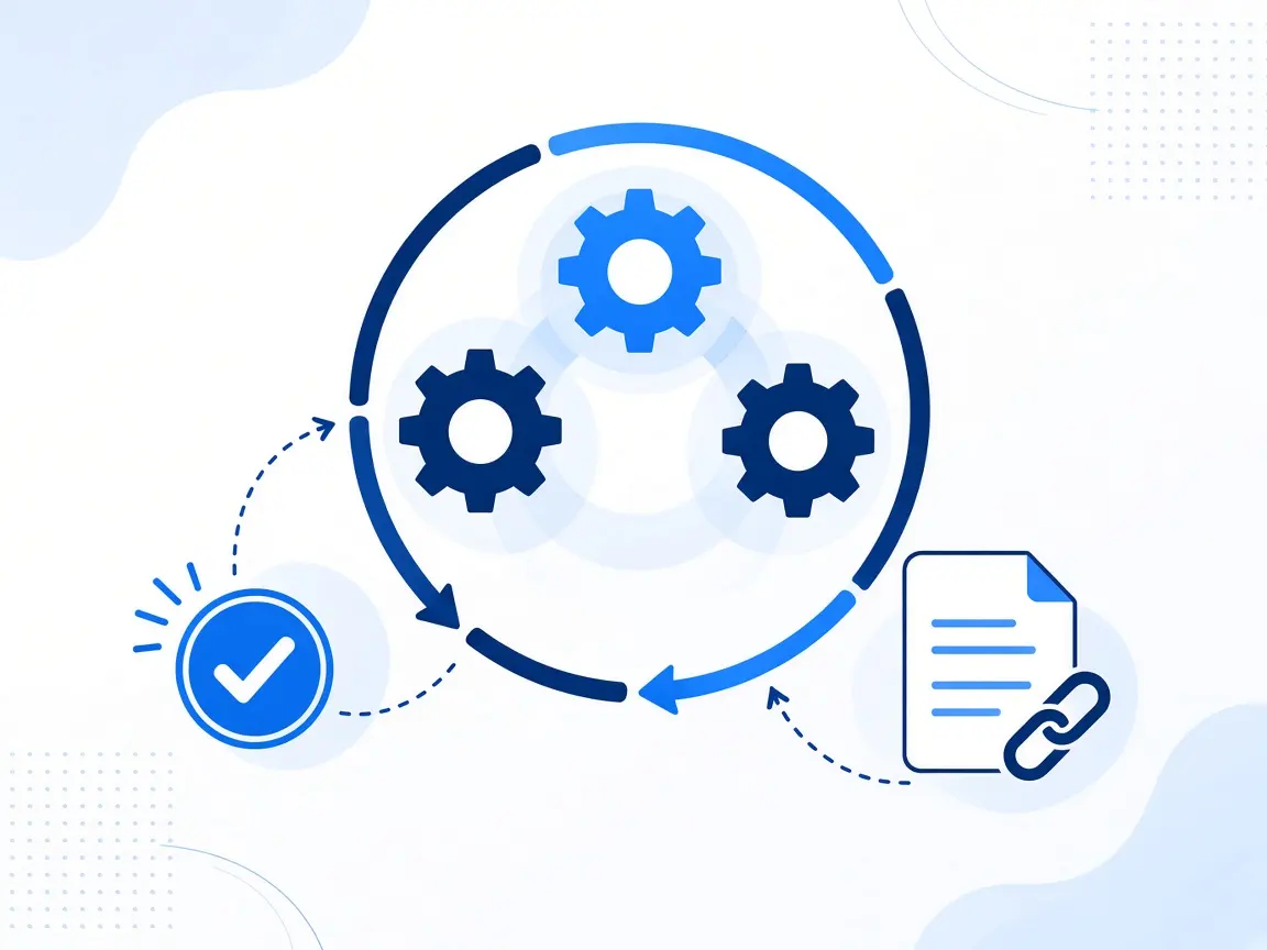 Illustration of automated approvals, schedules and document chains.